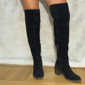 Lucky Brand Black Suede Boots low heel Sz 6